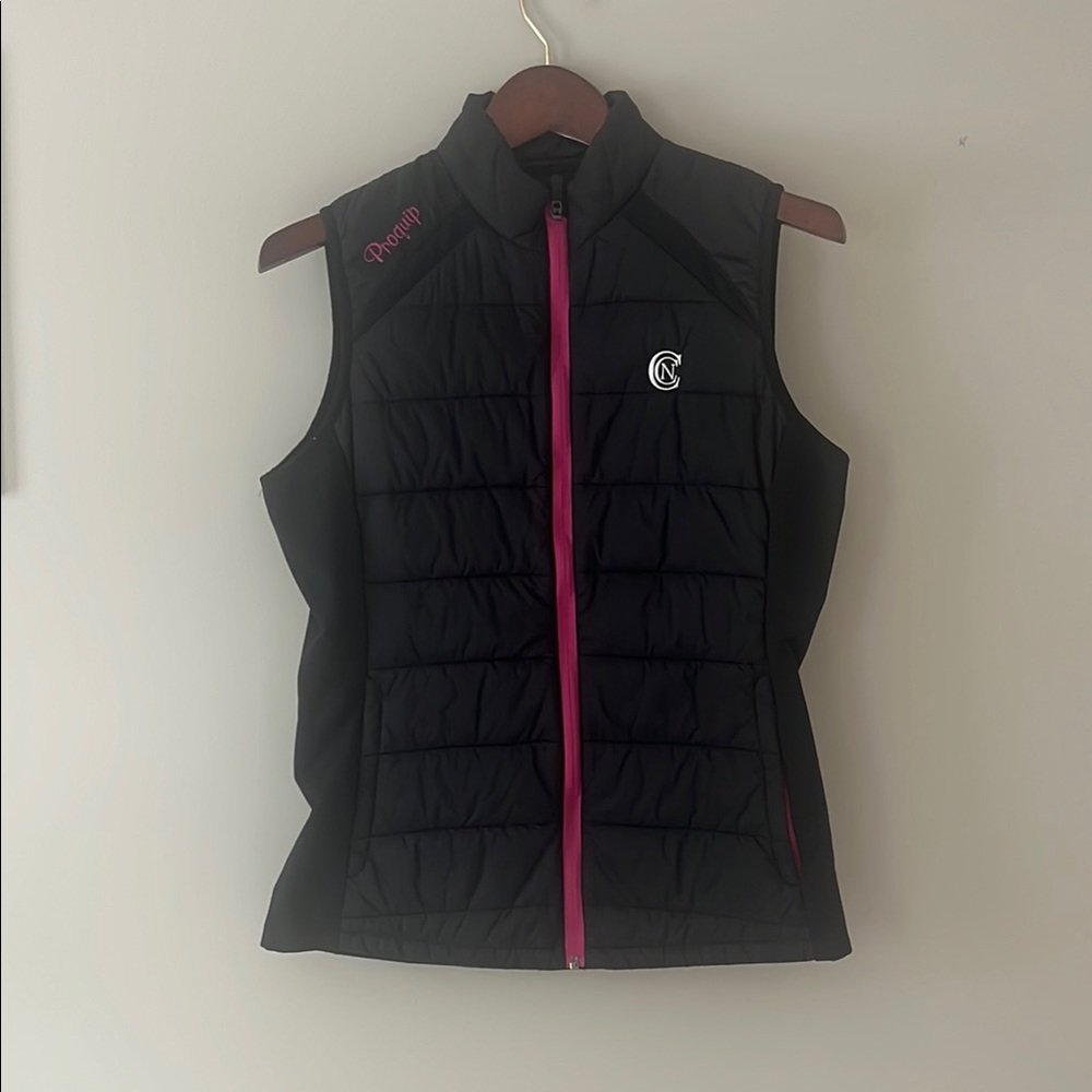Women's Black Vest with Pink Accents